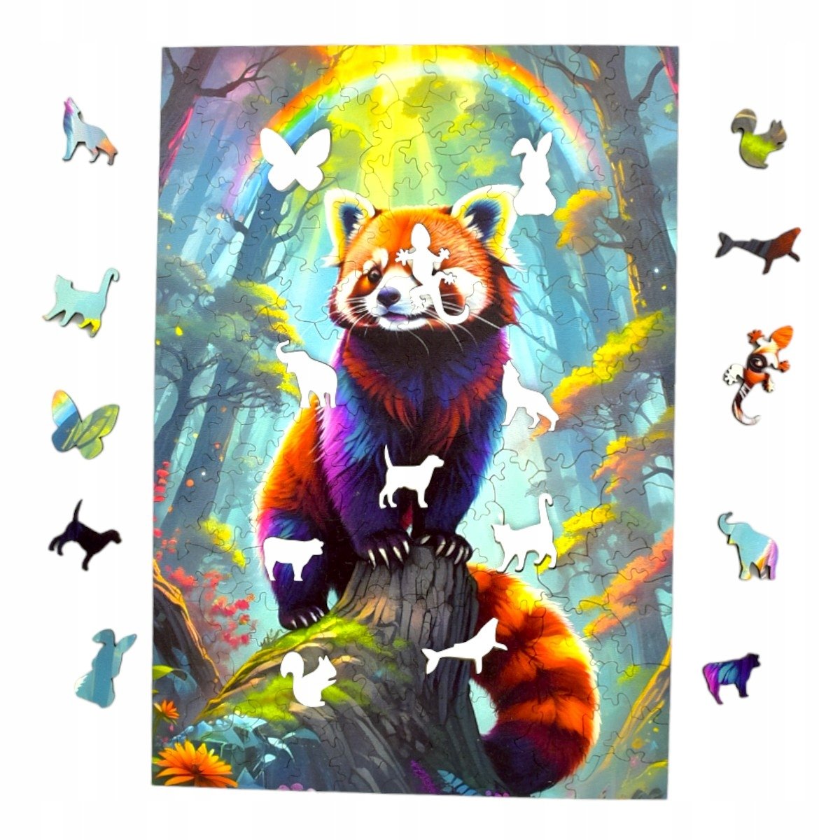 Puzzle Panda Mała 160 elementów Układanka drewniana Mruu&Pruu