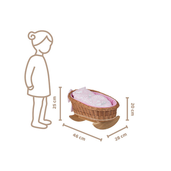 Łóżeczko wiklinowe dla lalek 46x28 H20/25-uniwersalny