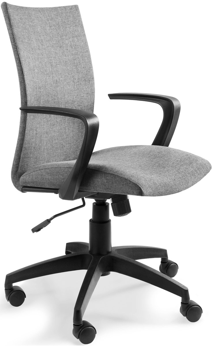 Fotel Biurowy LEE Szary Obrotowy Tkanina Pracowniczy Niski do Pokoju 100kg