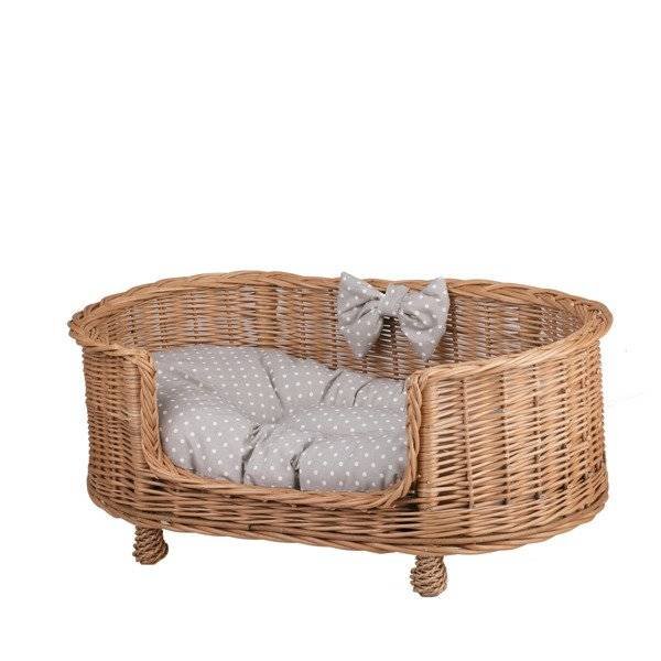 OWALNE luksusowe WIKLINOWE LEGOWISKO DLA PSA KANAPA DLA ZWIERZĄT 88X58 H14/37 CM