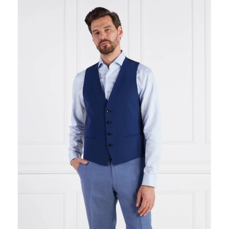 BOSS BLACK Wełniana kamizelka Slim Fit