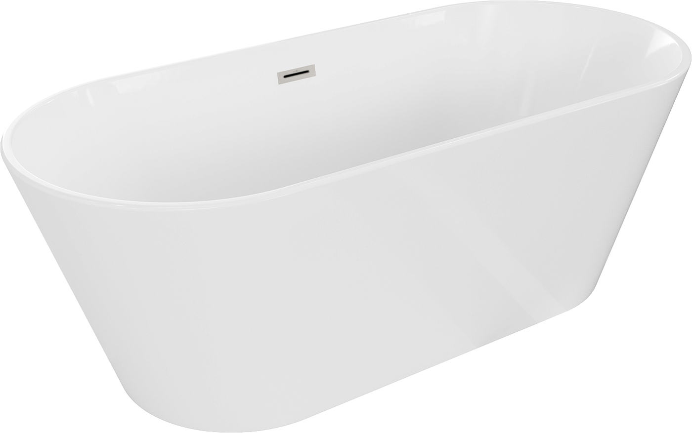 Mexen Flavia wanna wolnostojąca 170 x 75 cm, biała, przelew nikiel szczotkowany - 54031708000-97