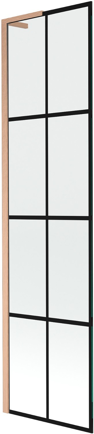 Mexen Next L parawan nawannowy 1-skrzydłowy 50 x 150 cm, czarny wzór, miedź szczotkowana - 895-050-000-03-77-65