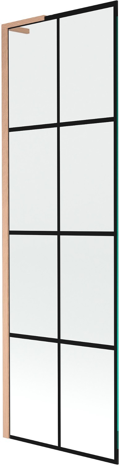 Mexen Next L parawan nawannowy 1-skrzydłowy 60 x 150 cm, czarny wzór, miedź szczotkowana - 895-060-000-03-77-65