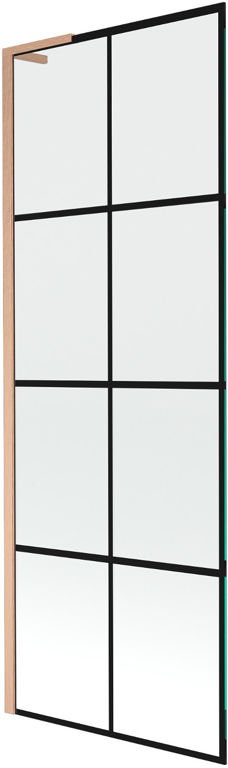 Mexen Next L parawan nawannowy 1-skrzydłowy 70 x 150 cm, czarny wzór, miedź szczotkowana - 895-070-000-03-77-65