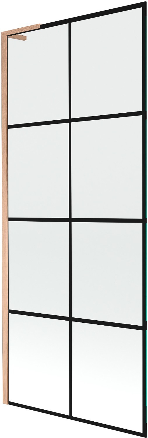 Mexen Next L parawan nawannowy 1-skrzydłowy 80 x 150 cm, czarny wzór, miedź szczotkowana - 895-080-000-03-77-65