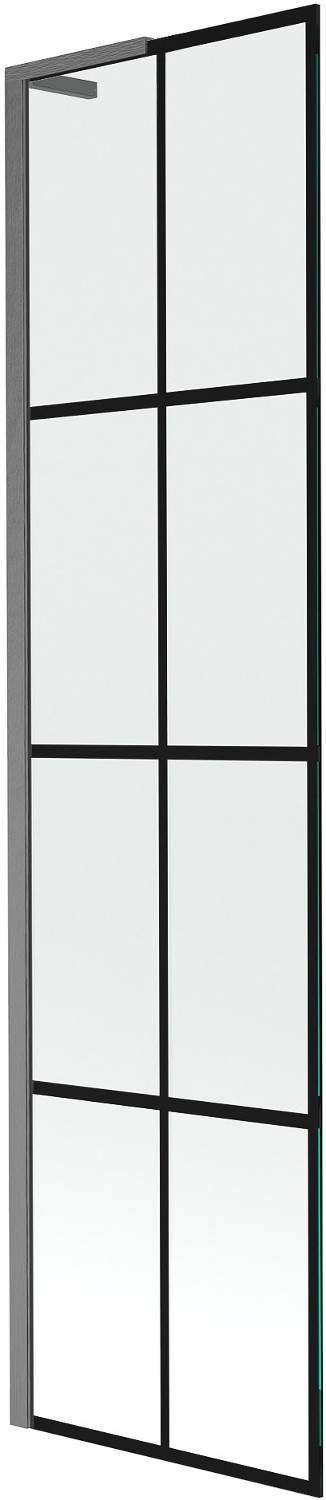 Mexen Next L parawan nawannowy 1-skrzydłowy 50 x 150 cm, czarny wzór, gun gray szczotkowany - 895-050-000-03-77-66