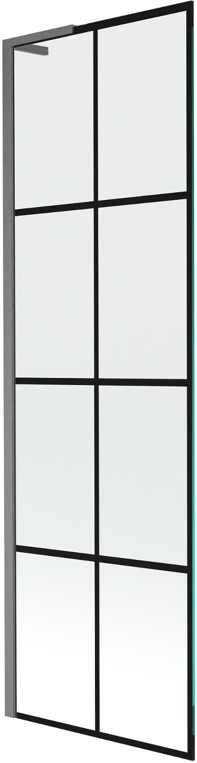 Mexen Next L parawan nawannowy 1-skrzydłowy 60 x 150 cm, czarny wzór, gun gray szczotkowany - 895-060-000-03-77-66