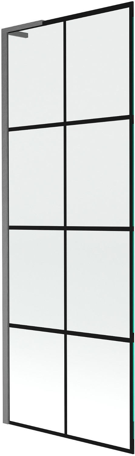 Mexen Next L parawan nawannowy 1-skrzydłowy 70 x 150 cm, czarny wzór, gun gray szczotkowany - 895-070-000-03-77-66