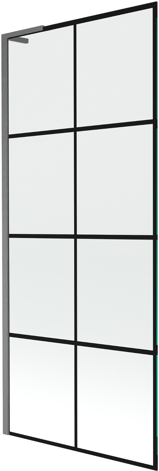 Mexen Next L parawan nawannowy 1-skrzydłowy 80 x 150 cm, czarny wzór, gun gray szczotkowany - 895-080-000-03-77-66