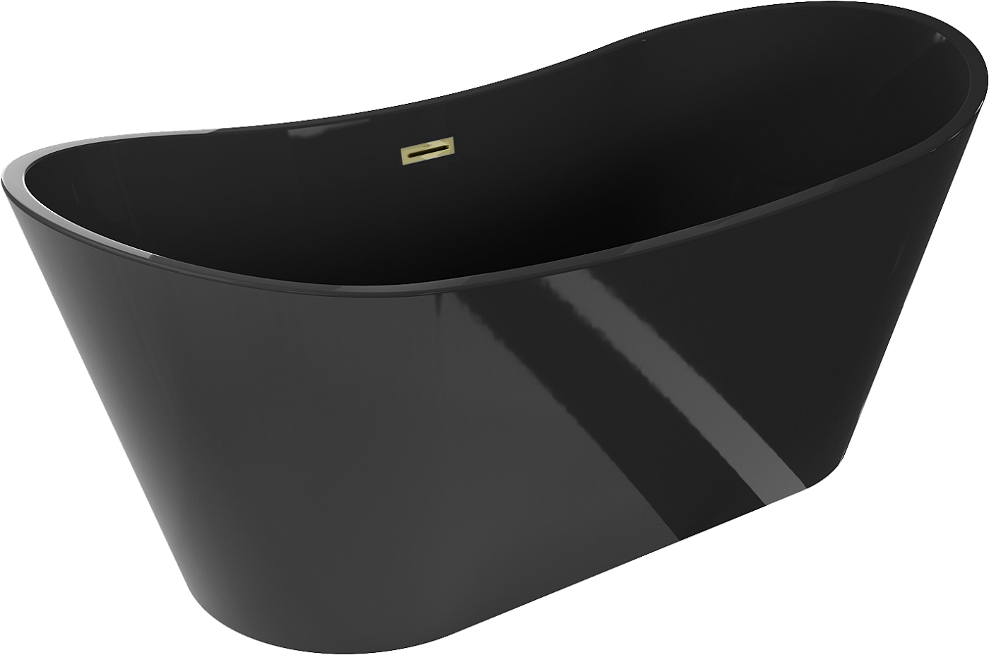 Mexen Montana wanna wolnostojąca 170 x 80 cm, czarna, przelew złoty - 52011708070-50