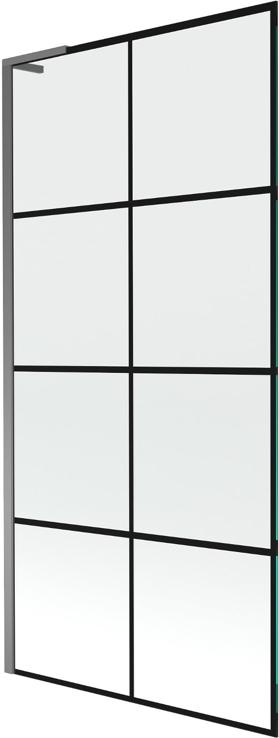 Mexen Next L parawan nawannowy 1-skrzydłowy 90 x 150 cm, czarny wzór, gun metal - 895-090-000-03-77-95