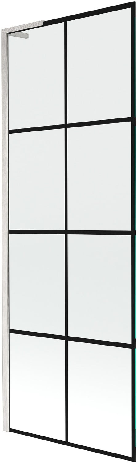 Mexen Next L parawan nawannowy 1-skrzydłowy 70 x 150 cm, czarny wzór, nikiel szczotkowany - 895-070-000-03-77-97