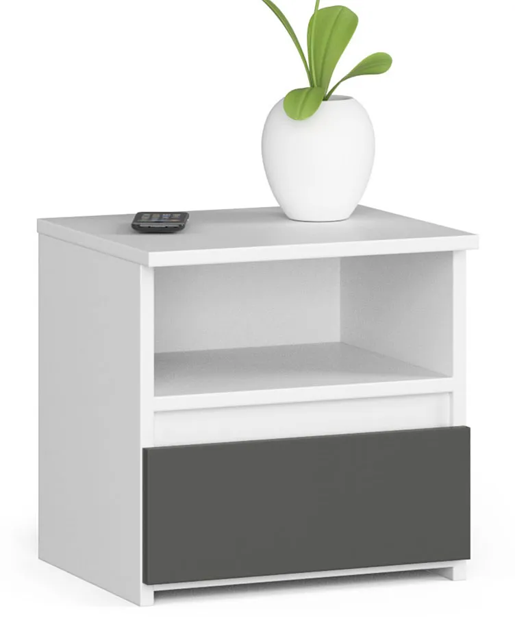 Minimalistyczna szafka nocna biały + szary Z2-H67