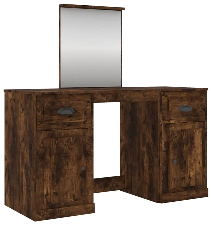 Klasyczna toaletka kosmetyczna przydymiony dąb - Calmo 3X