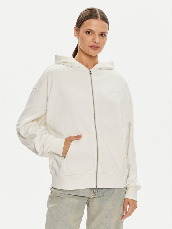 Calvin Klein Jeans Bluza Diffused J20J223533 Écru Regular Fit