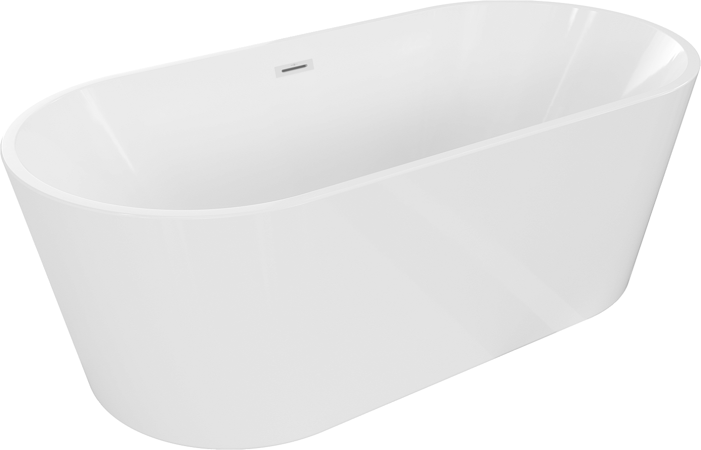 Mexen Luna wanna wolnostojąca 160 x 75 cm, biała, przelew biały - 52031607500-20
