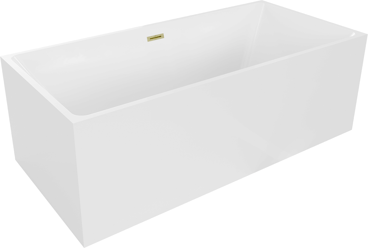 Mexen Nita wanna wolnostojąca 170 x 80 cm, biała, przelew złoty szczotkowany - 52091708000-55