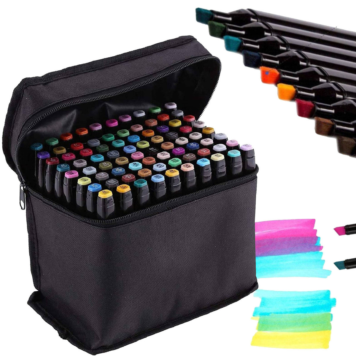WKS, Markery Dwustronne Alkoholowe 120szt + Etui
