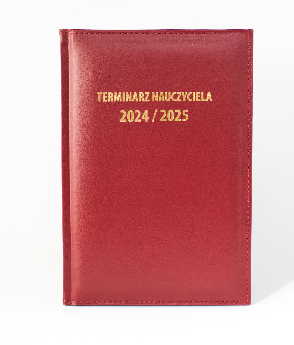 TERMINARZ NAUCZYCIELA A5 dzienny VINYL bordo