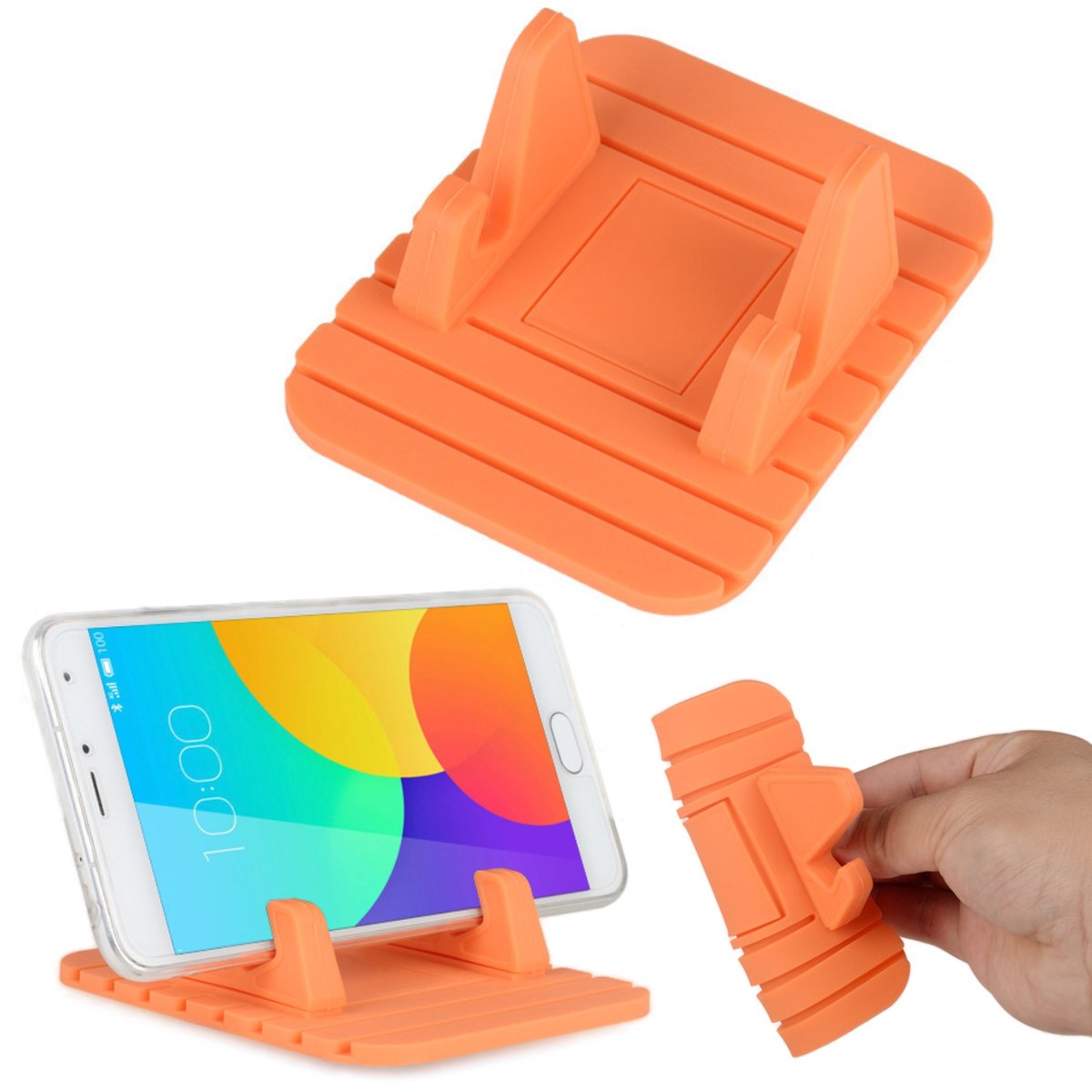 Uchwyt stojak samochodowy mata gumowa antypoślizgowa na telefon stabilny