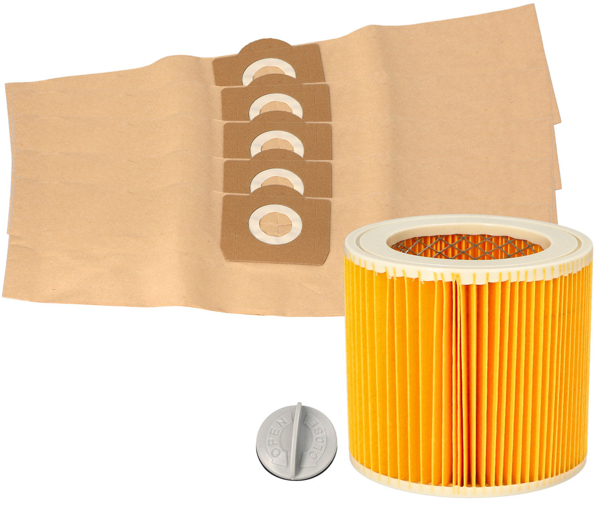 5x Worki PAPIEROWE do odkurzacza KARCHER WD3 MV3 SE4001 + FILTR