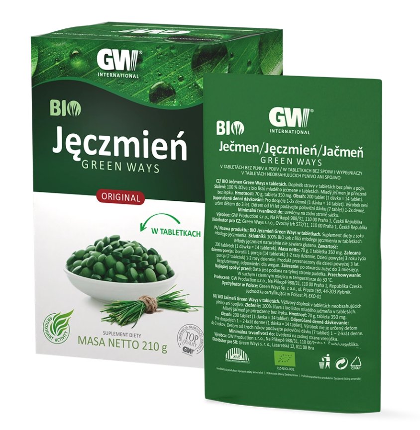 Green Ways, BIO Jęczmień w tabletkach, Suplement diety, 210g
