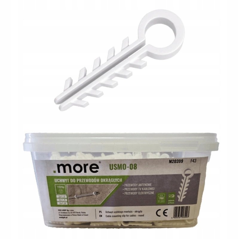 Uchwyt do Kabli Przewodów Okrągłych Ø8mm Wiaderko 700sztuk