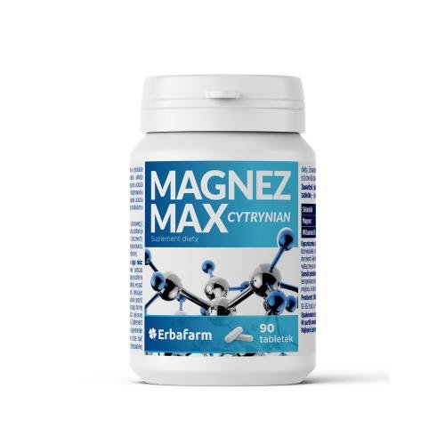 Erbafarm Magnez Max Cytrynian, Suplement diety, 90 tabletek