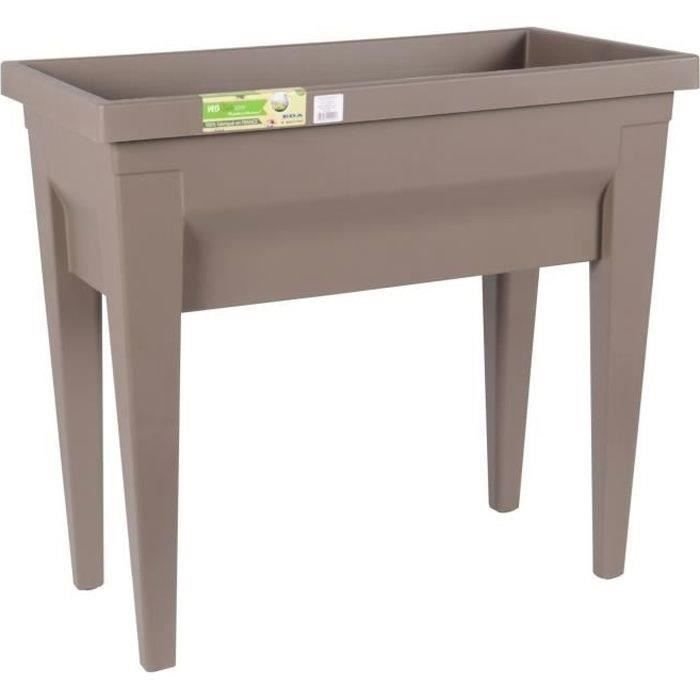 EDA Ogród warzywny ze stołem City Veg&Table - 76 x 38,5 x wys. 68 cm - 57 l - ciemnoszary