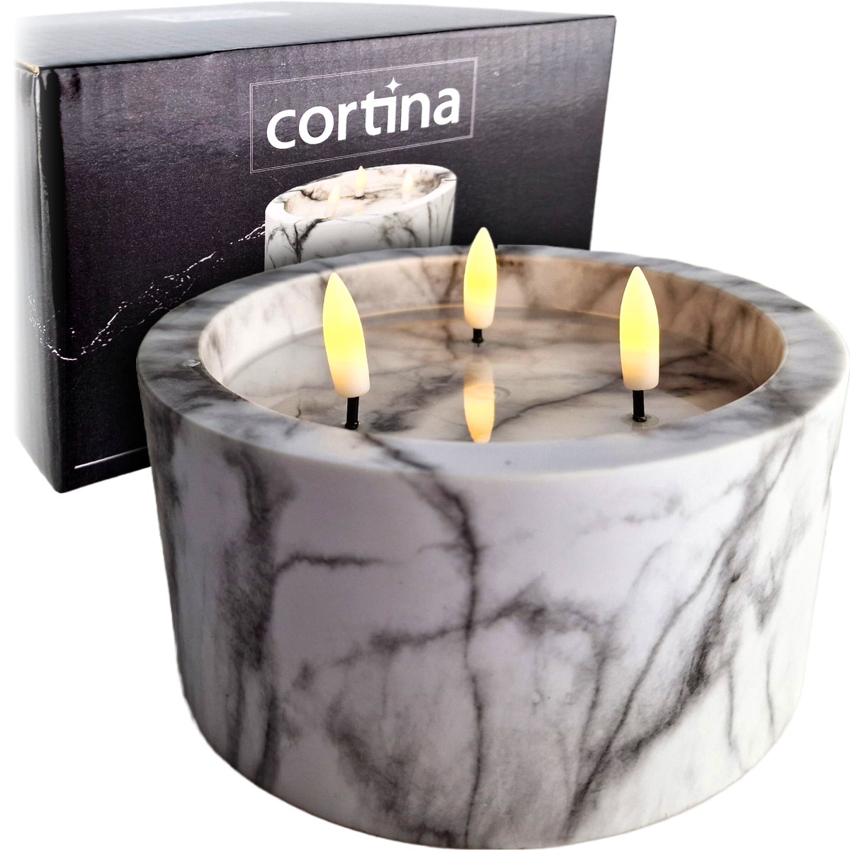 DEKORACYJNA ŚWIECA ZNICZ LED NA BATERIE WKŁAD 15CM