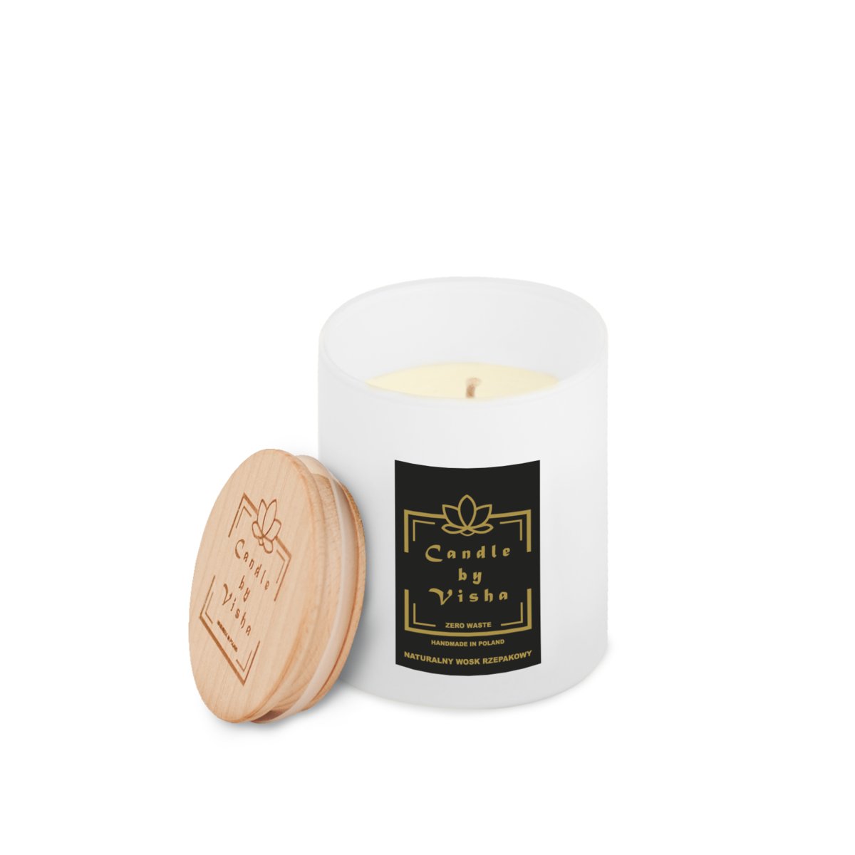 Naturalna świeca zapachowa z rzepaku - White Amber - biała - Candle by Visha