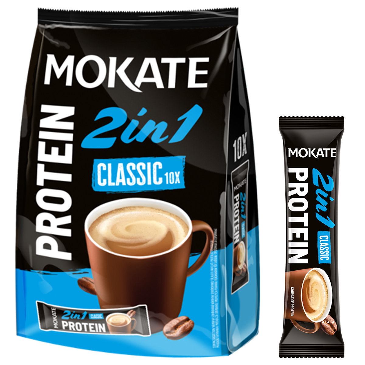 Napój Kawowy Instant Napój 2w1 2in1 Mokate Classic Protein 10szt