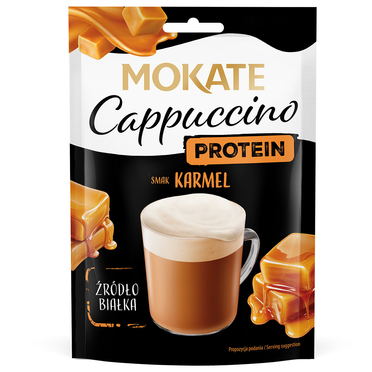 Napój Kawowy Kawa Cappuccino Karmel Protein Białko Pianka Mokate 40g