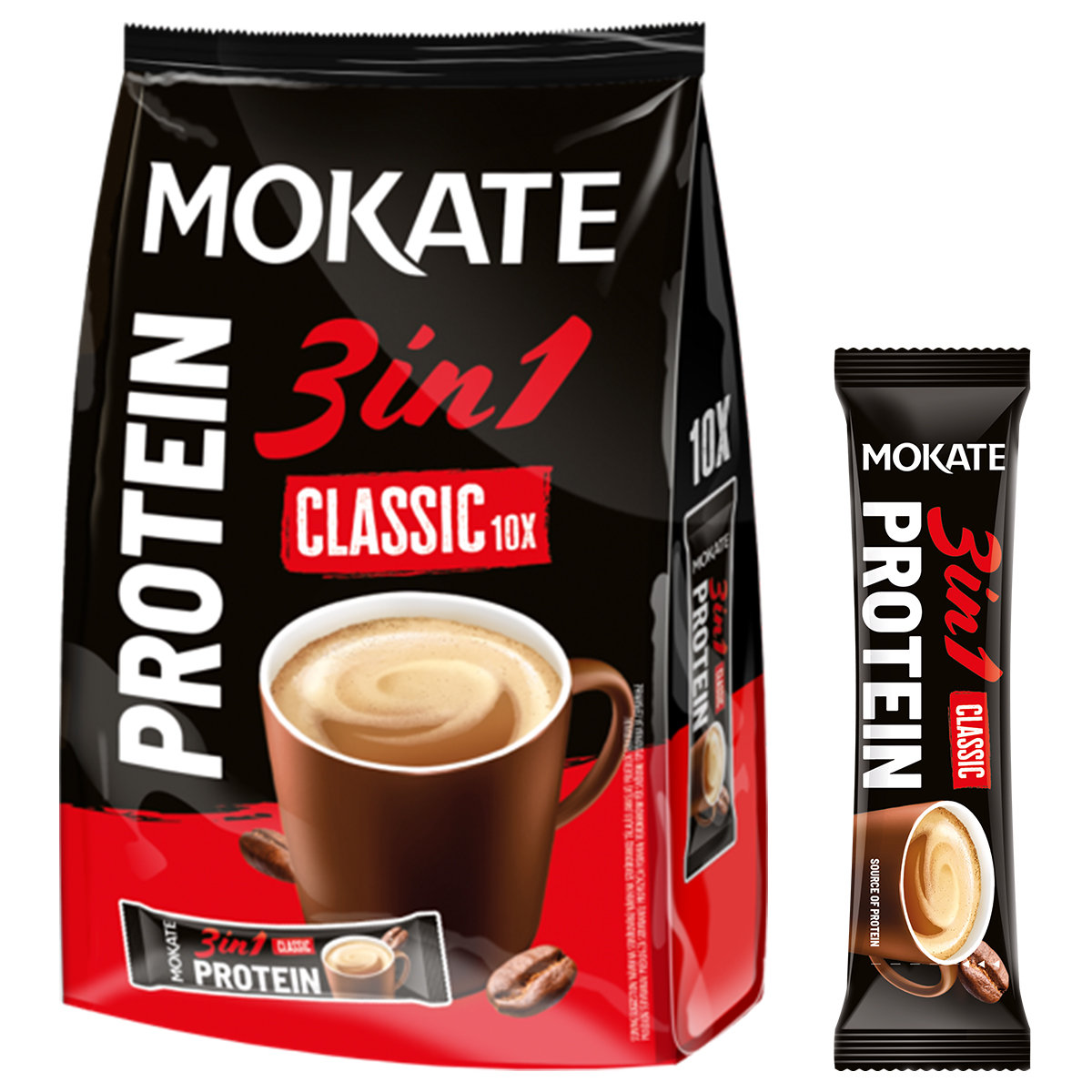 Napój Kawowy Instant Napój 3w1 3in1 Mokate Classic Protein 10szt