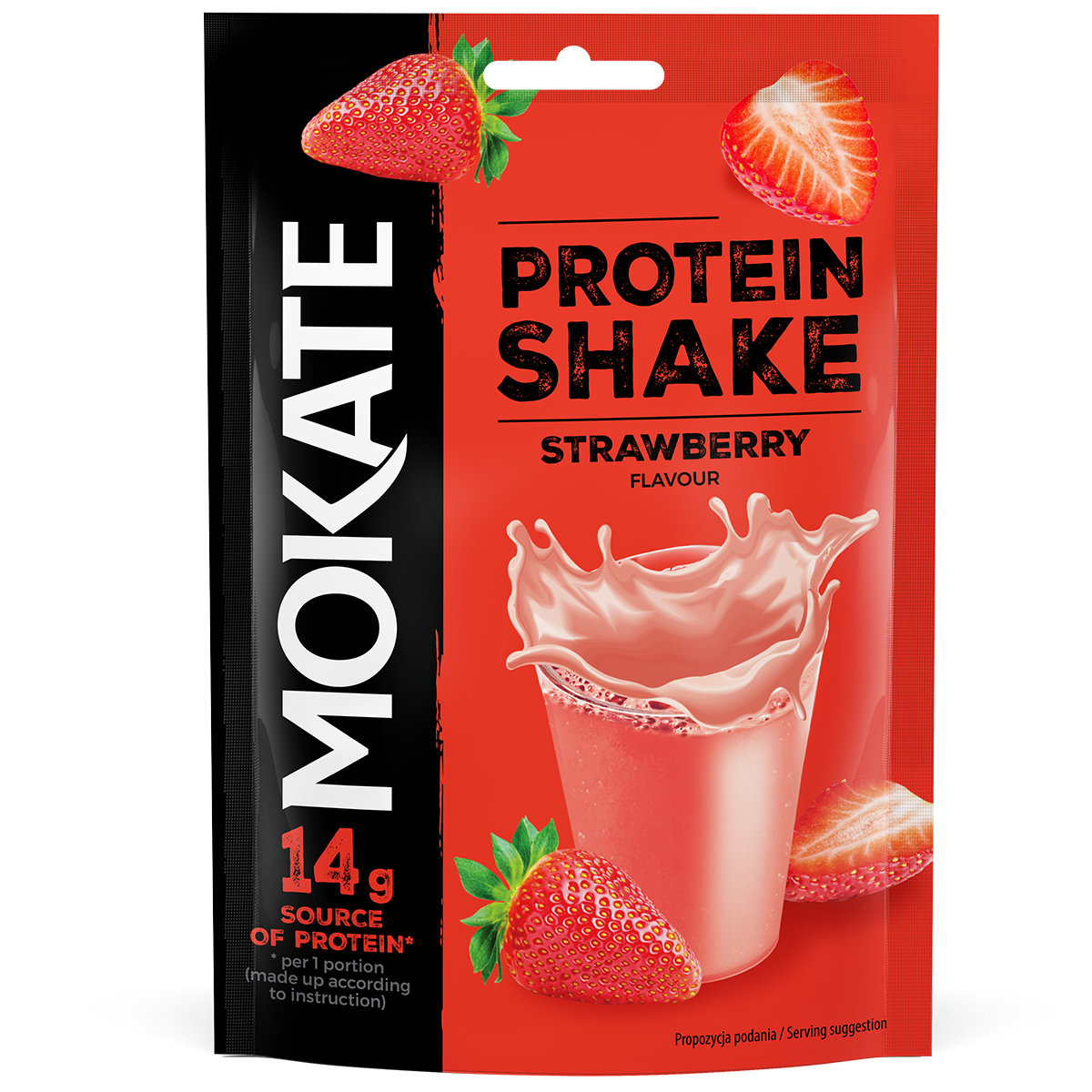 Shake Proteinowy Truskawka Duża zawartość Białka Mokate Protein 54g