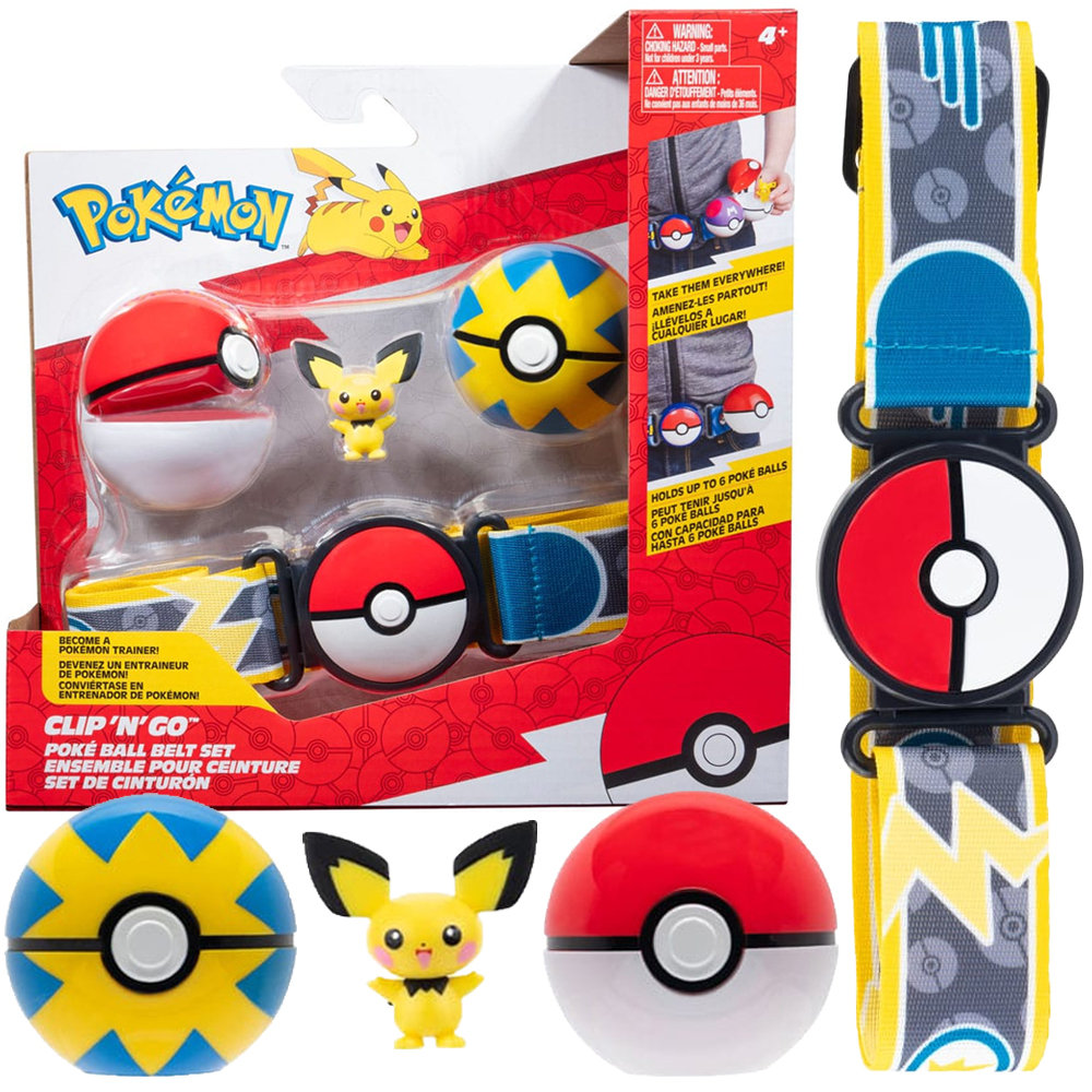 PAS TRENERA POKEMON FIGURKA PICHU CLIP N GO ZESTAW STARTOWY POKÉMON