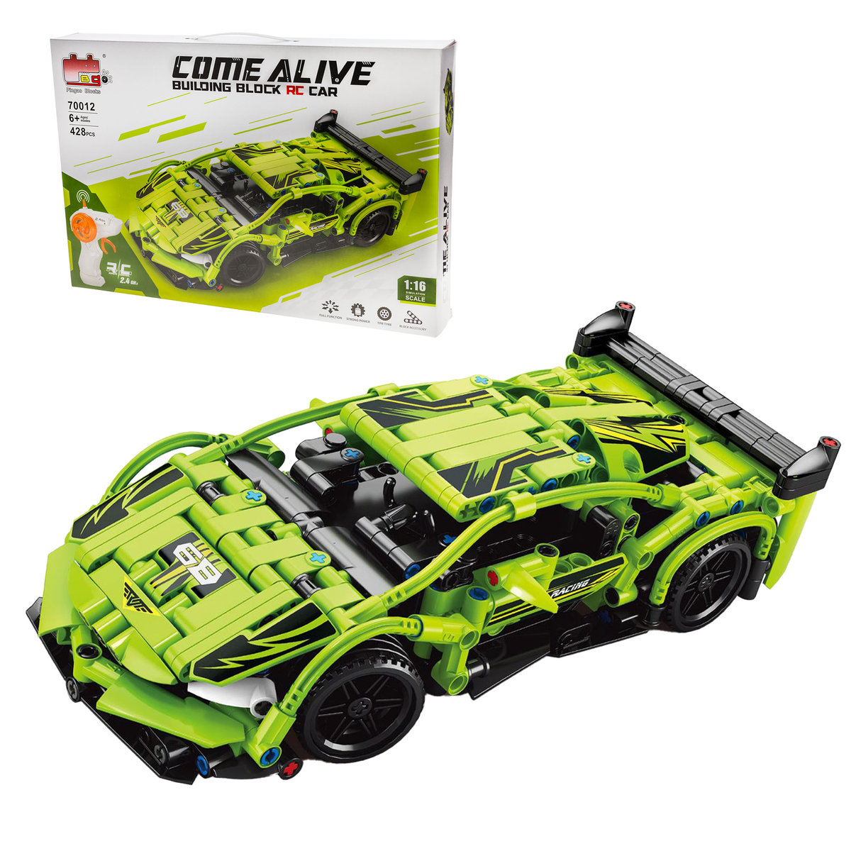 Klocki zdalnie sterowany samochód RC auto sportowe 428 EL. nie LEGO