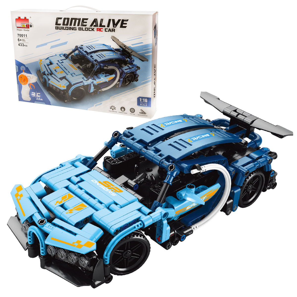 Klocki zdalnie sterowany samochód RC auto sportowe 433 EL. nie LEGO