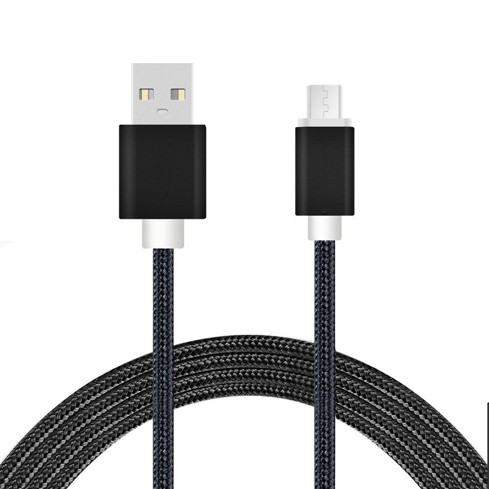 Kabel Pleciony 2 metry micro USB - Czarny