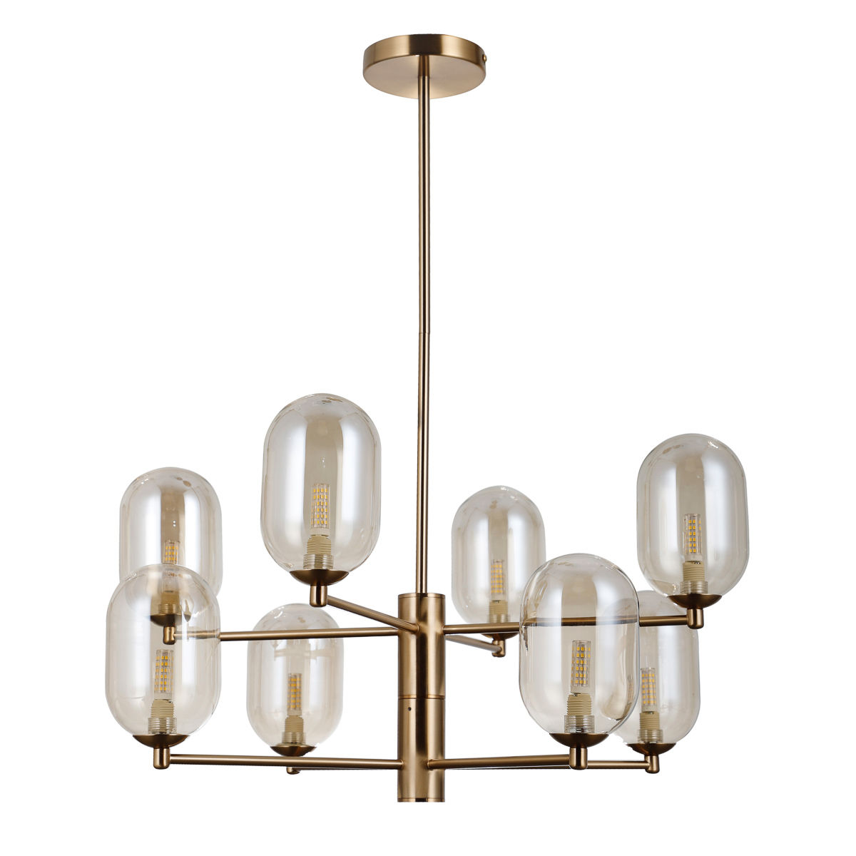 Lampa wisząca PeRano 4215 8 hbr 8xLED/g9 brązowy/bursztynowy