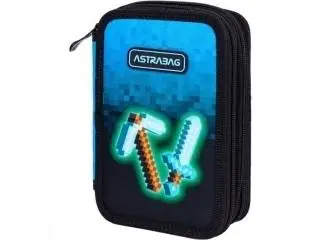 Piórnik Jumbo potrójny z wyp. Blue Pixel ASTRA - ASTRA papiernicze