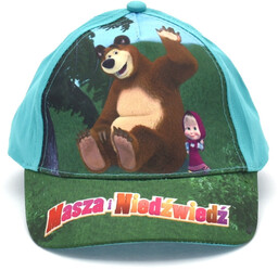 Czapka z daszkiem dziecięca Masza i Niedźwiedź Zielona