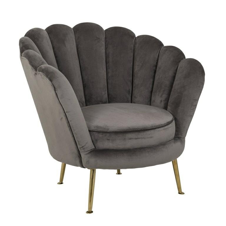 Zdjęcia - Sofa Richmond Fotel do salonu  Perla S4439 STONE VELVET szary, King Home 