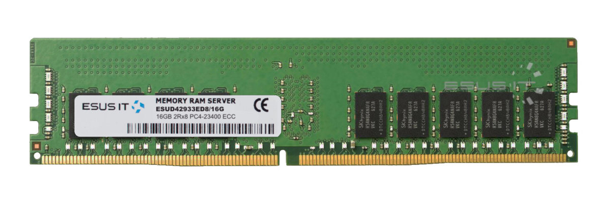 Pamięć RAM 1x 16GB ESUS IT ECC UNBUFFERED DDR4 2Rx8 2933MHz PC4-23400 UDIMM ESUD42933ED8/16G