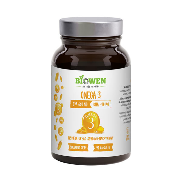 Biowen, Omega 3 660 mg EPA, 440 DHA, Suplement diety, 90 kapsułek