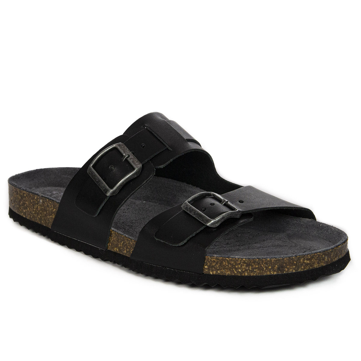 GEOX Klapki męskie skórzane Black czarne-45