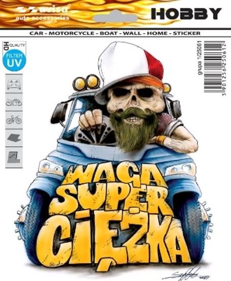 NAKLEJKA WLEP NA AUTO SAMOCHÓD SAMOPRZYLEPNA NAKLEJKI WLEPKA  WAGA SUPER CIĘŻKA 17 x 13,5cm 1/25061