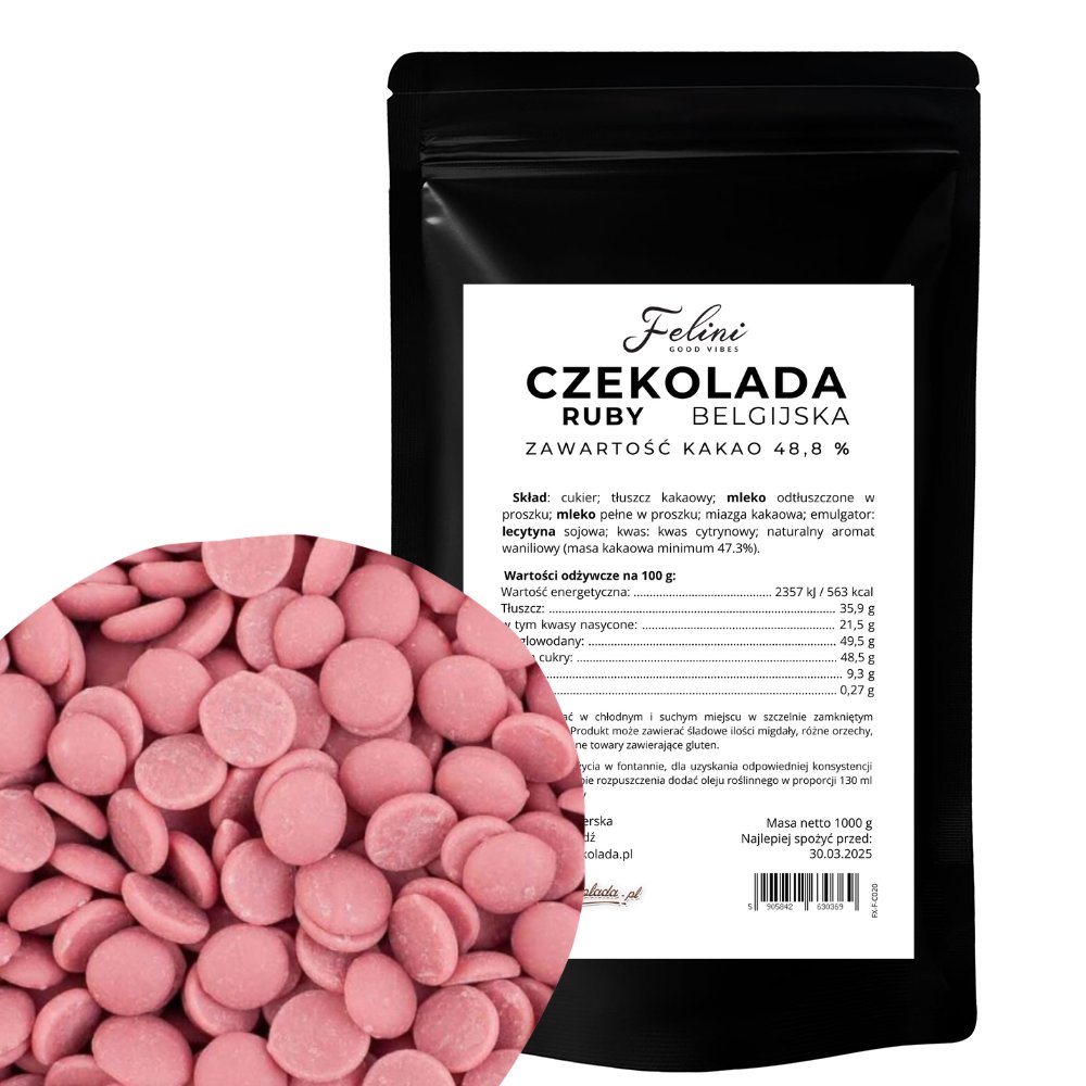 Felini czekolada RUBY belgijska 48,8% 1kg