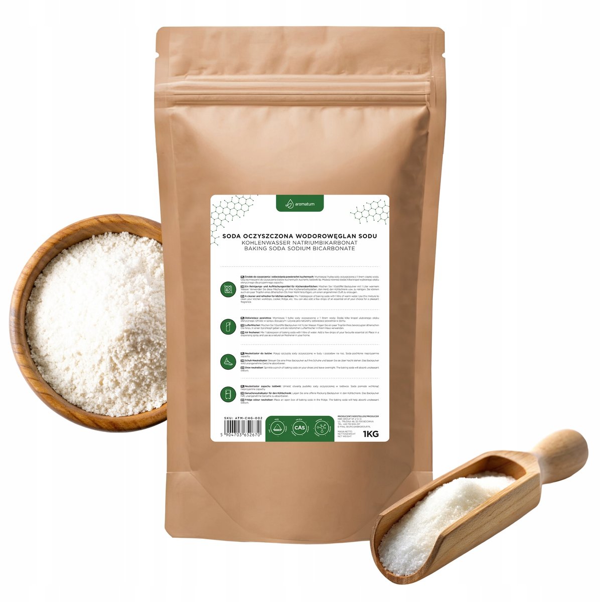 Soda oczyszczona wodorowęglan sodu 1 kg neutralizacja zapachów czyszczenie
